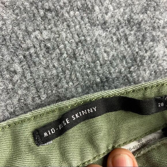 BANANA REPUBLIC mid rise Skinny Jeans army green GARDEN GIRL! - Picture 6 of 10